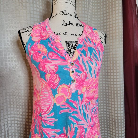 Lilly Pulitzer Pink & Blue Essie Dress - Size XXS - Picture 2 of 13